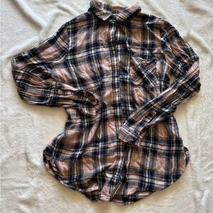 Melrose and Market Checkered Shirt in Blue and pink